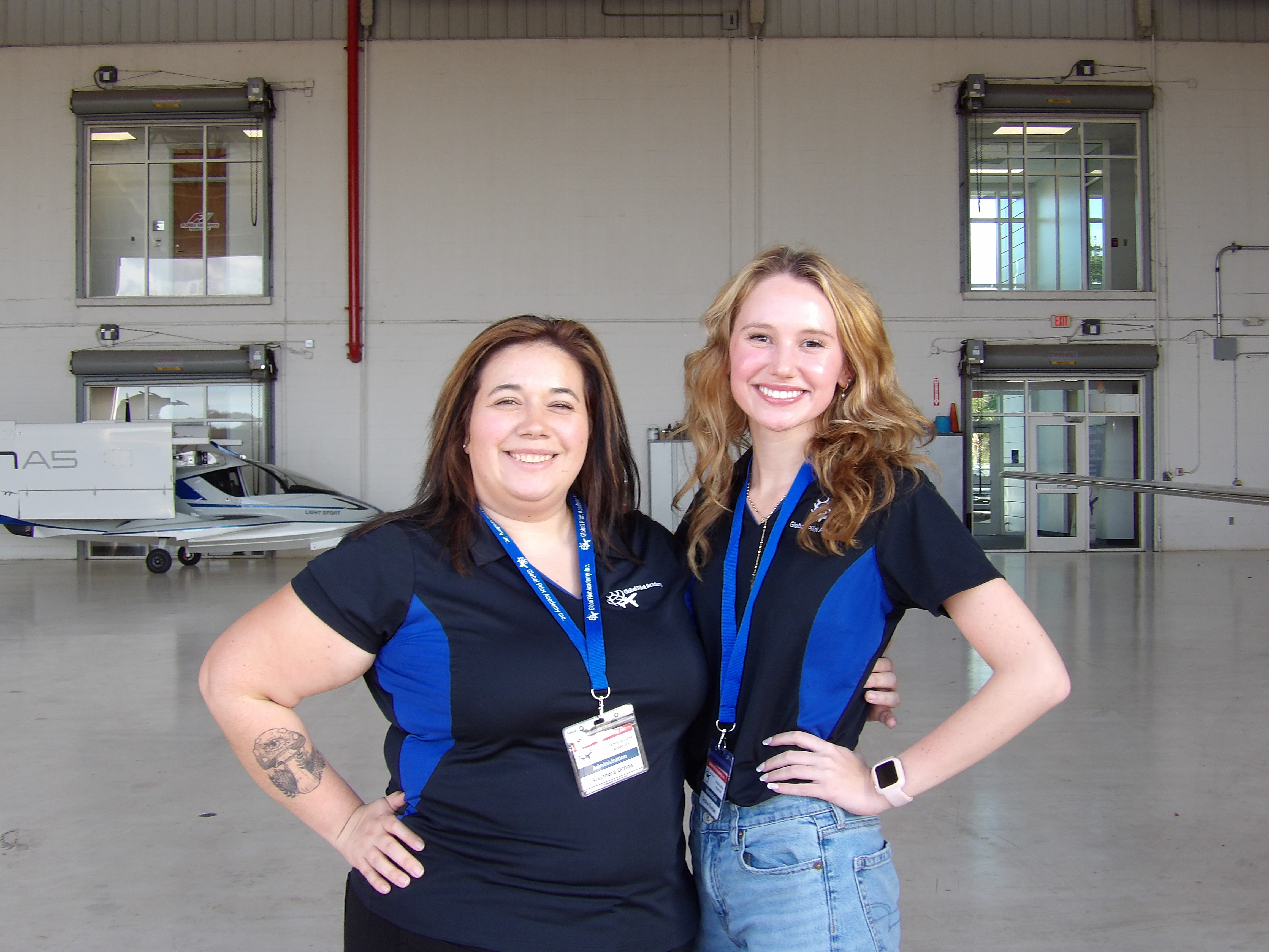 GPA staff in the hangar with Diamond aircraft